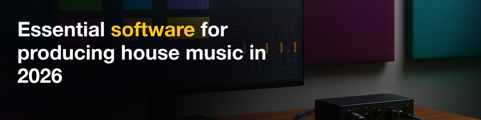 House of Tracks blog banner for Essential software for producing house music in 2026.