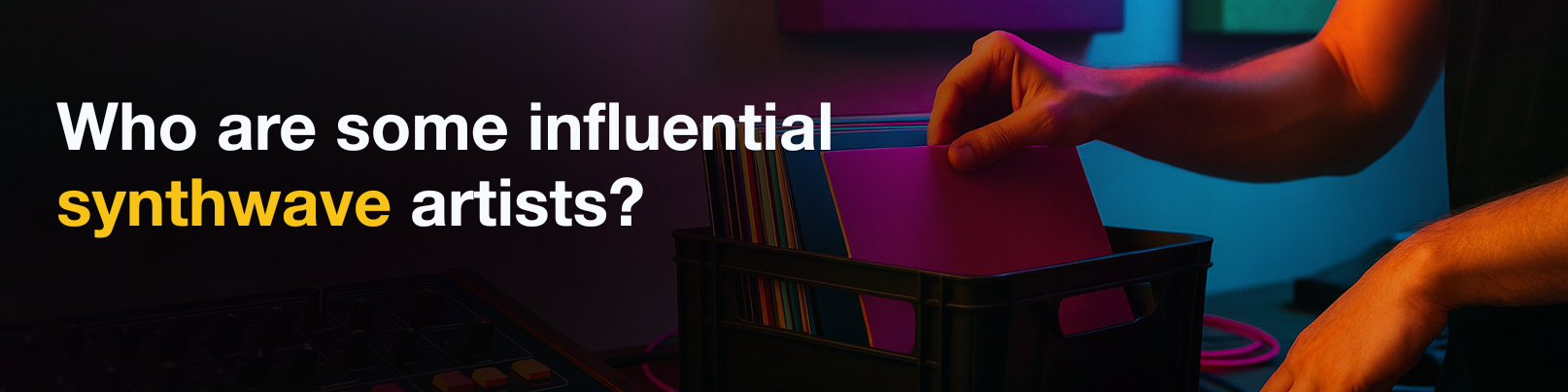 House of Tracks blog banner for Who are some influential synthwave artists?